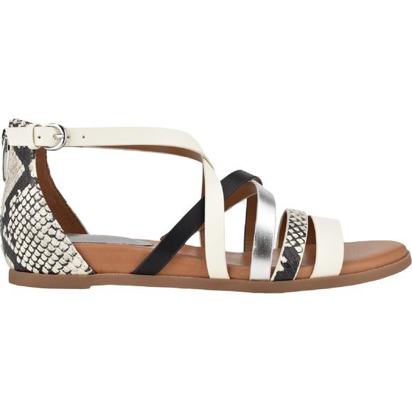 Nine West Womens Cealiah Ivory Back Zipper Padded Insole Strappy Sandals NWT - Picture 2 of 3